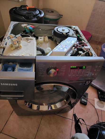 Front load washer servicing