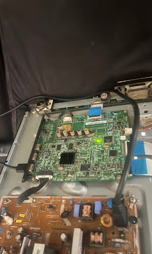 TV motherboard being diagnosed