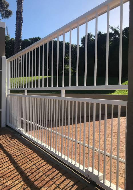 White modern security gate